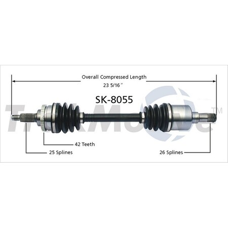 Surtrack Axle Cv Axle Shaft, Sk-8055 SK-8055